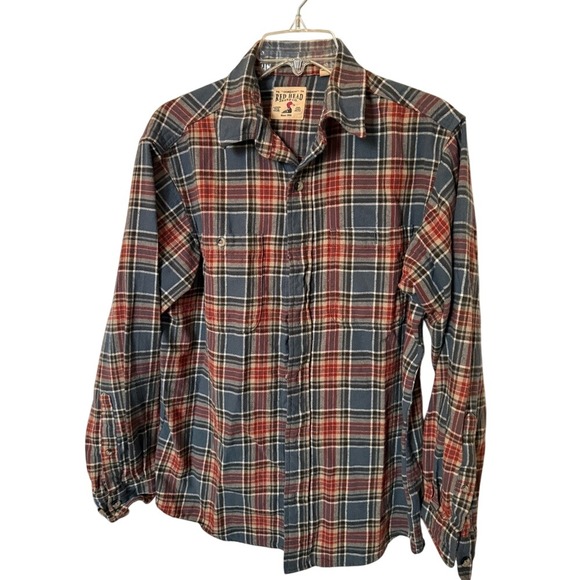 Red Head Brand Co. Other - Red Head Brand Co Mens Plaid Flannel Button Down Shirt Blue Red Tan L